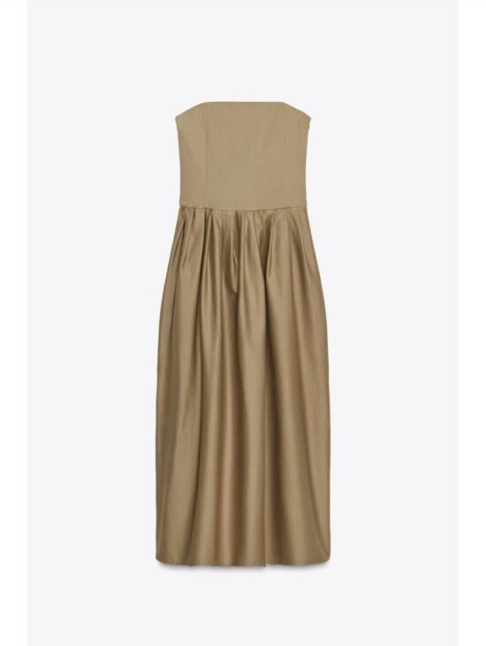 Zara Strapless Maxi Dress in Taupe Beige - Picture 6 of 6